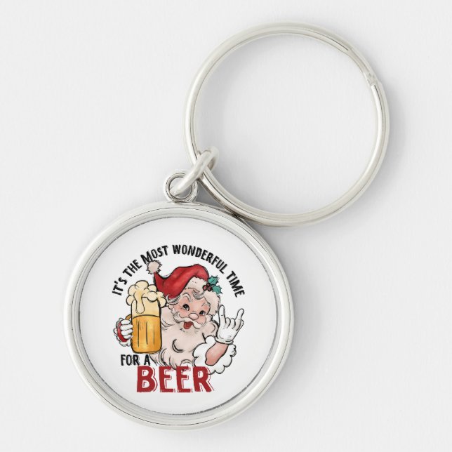 Most Wonderful Time for a Beer Key Ring (Front)
