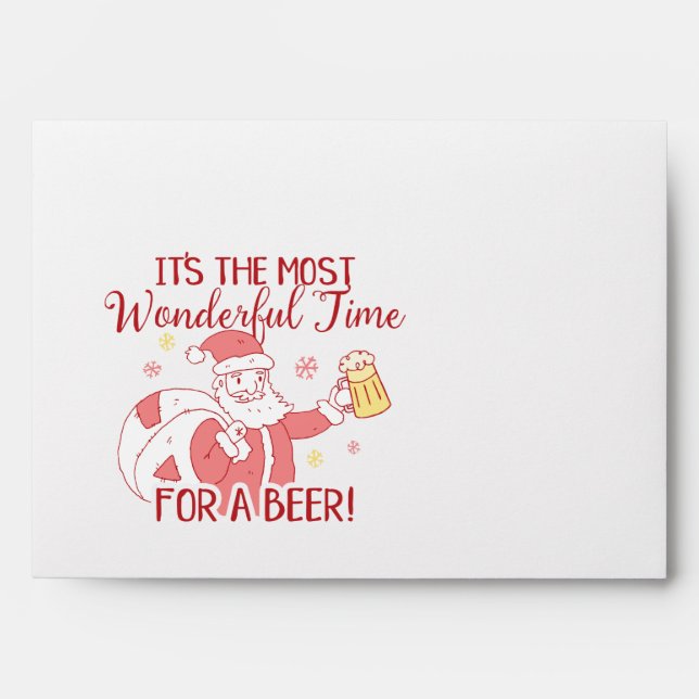 Most Wonderful Time for a Beer Santa Envelope (Front)