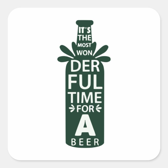 Most Wonderful time for a Beer Square Sticker (Front)