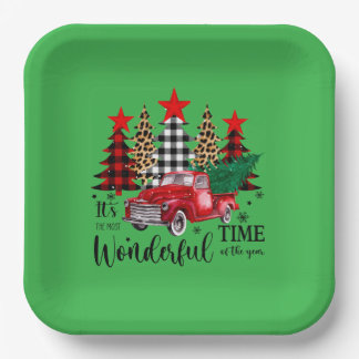 "Most Wonderful Time" Holiday  Paper Plate