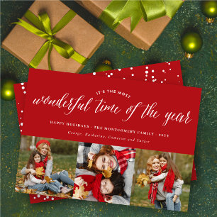 Most Wonderful Time Of The Year 3 Photo Collage Holiday Card