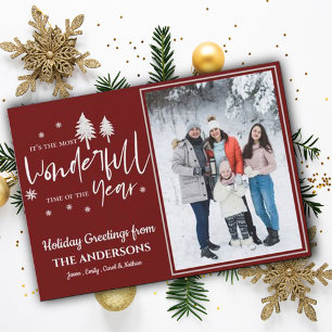 Most wonderful time Of The Year  Christmas Photo Holiday Card