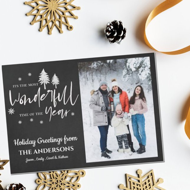 Most wonderful time Of The Year  Christmas Photo Holiday Card (Creator Uploaded)
