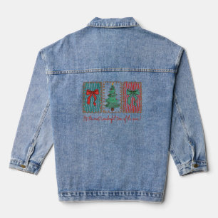 Most Wonderful Time Of The Year Coquette Christmas Denim Jacket