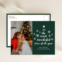 Most Wonderful Time of The Year Green Script Photo