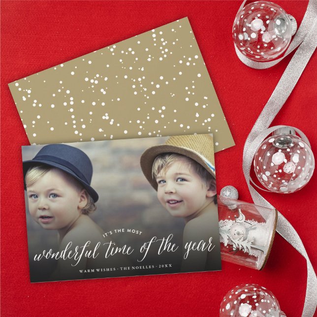 Most Wonderful Time Of The Year Modern Photo Holiday Card (Creator Uploaded)