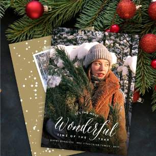 Most Wonderful Time Of The Year Modern Photo Holiday Card