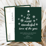 Most Wonderful Time of Year Green Script Non Photo Holiday Postcard<br><div class="desc">Most Wonderful Time of Year Green Script Non Photo Modern Holiday Postcard. Send Holiday Greetings to your loved ones with this festive and Modern Holiday Card. All the texts are pre-arranged for you to personalise easily and quickly with your own details. Happy Holidays!</div>