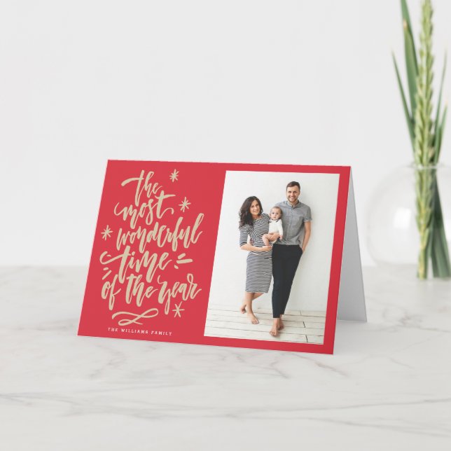 Most Wonderful Time of Year Red Photo Card (Front)
