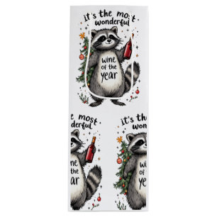 Most Wonderful Wine of the Year Racoon Gift Bag