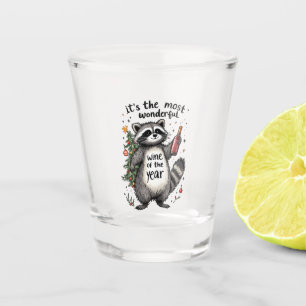 Most Wonderful Wine of the Year Racoon Shot Glass