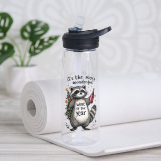 Most Wonderful Wine of the Year Racoon Water Bottle