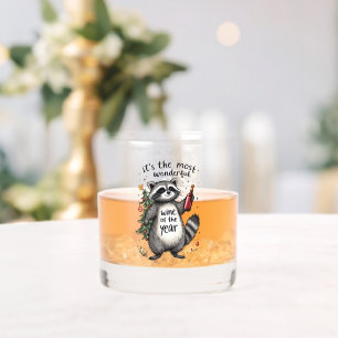 Most Wonderful Wine of the Year Racoon Whiskey Glass