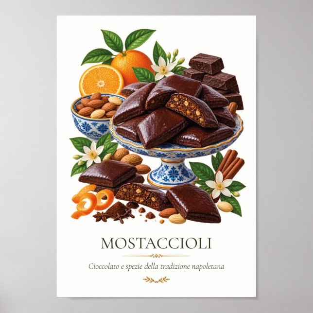 Mostaccioli – Vintage Italian Dessert Poster (Front)