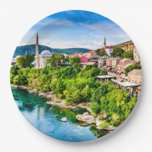 Mostar Bosnia and Herzegovina Paper Plate