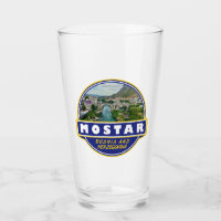 Mostar Bosnia and Herzegovina Travel Art Emblem