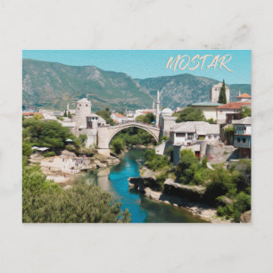 Mostar: Oil Painting Photograph Postcard