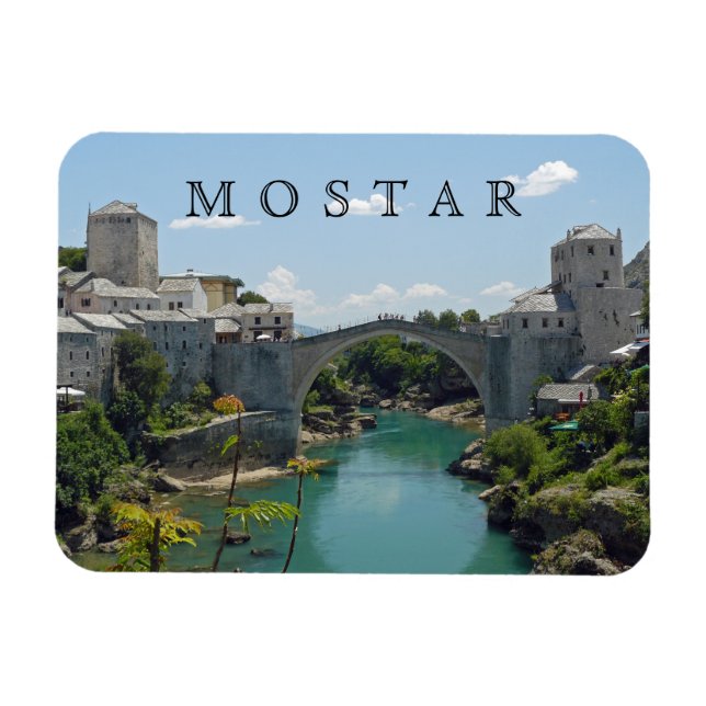 Mostar Old Bridge view fridge magnet (Horizontal)
