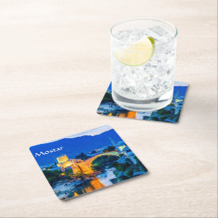 Mostar Square Paper Coaster