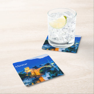 Mostar Square Paper Coaster
