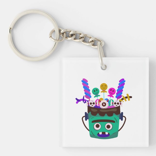Moster Spooky Sweet Bucket Tee Shirts Key Ring (Front)