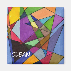 "Mostly Acutes" Abstract Dishwasher Status Magnet