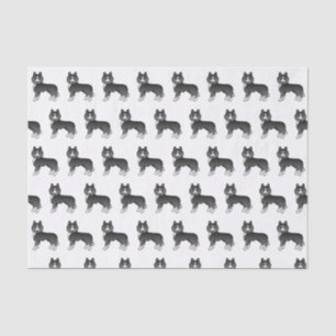 Mostly Black Siberian Husky Cute Dog Pattern Tissue Paper