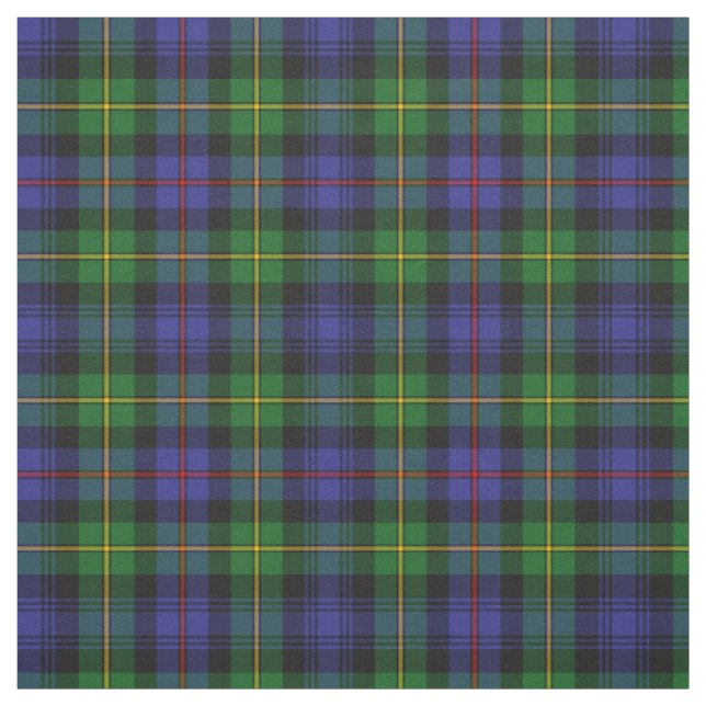 Mostly Blue Violet and Green Plaid Pattern Fabric (Swatch)