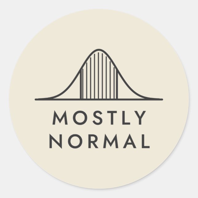 Mostly Normal Bell Curve Statistics Art Classic Round Sticker (Front)