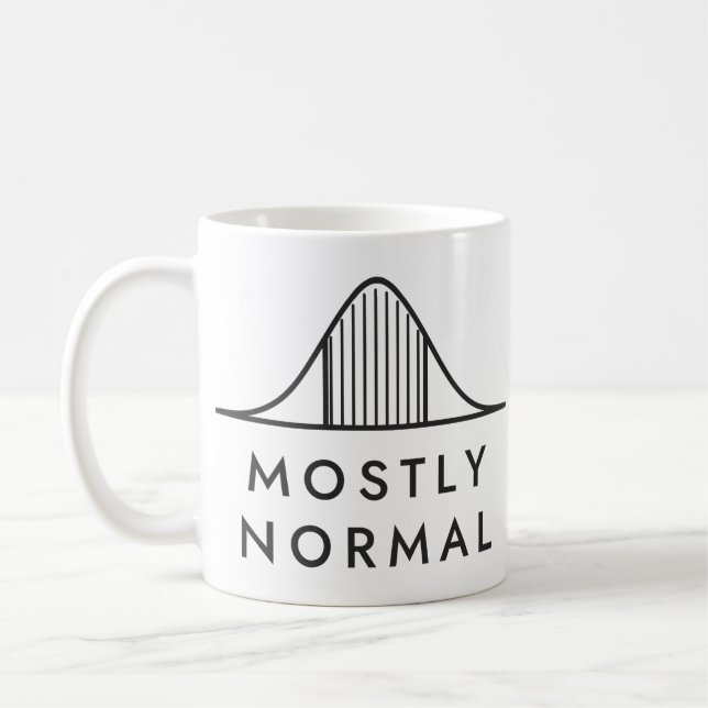 Mostly Normal Bell Curve Statistics Art Coffee Mug (Left)
