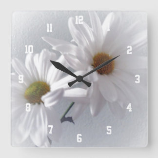 Mostly White Square Wall Clock