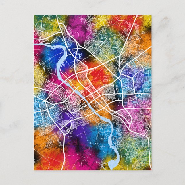 Mosul Iraq City Map Postcard (Front)