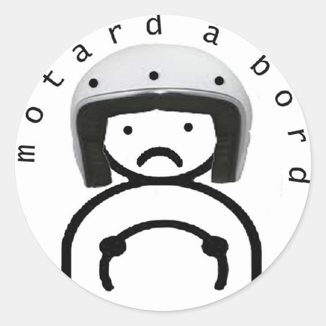 MOTARD ON BOARD CLASSIC ROUND STICKER (Front)