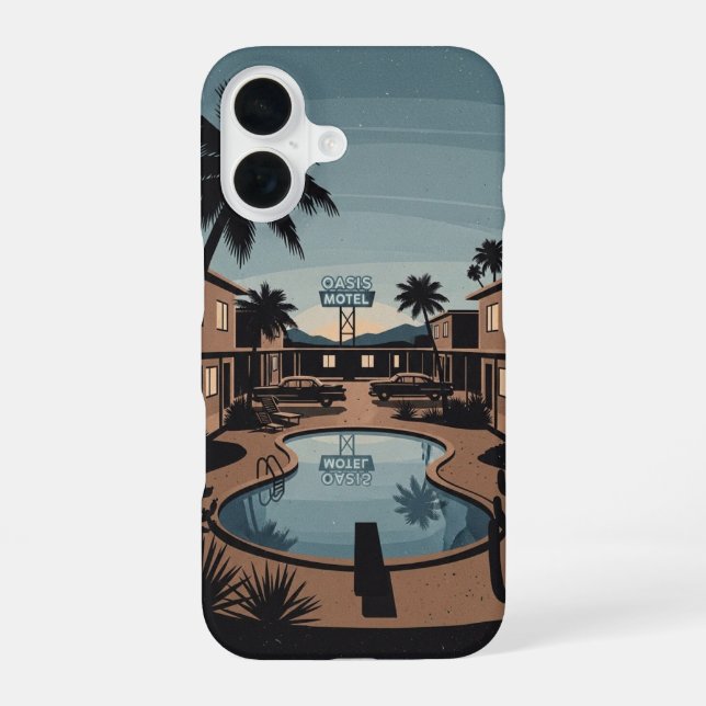 Motel at Dusk iPhone 16 Case (Back)