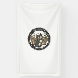 Moth Butterfly Cat POD Vector Art - Moth Butterfly Banner