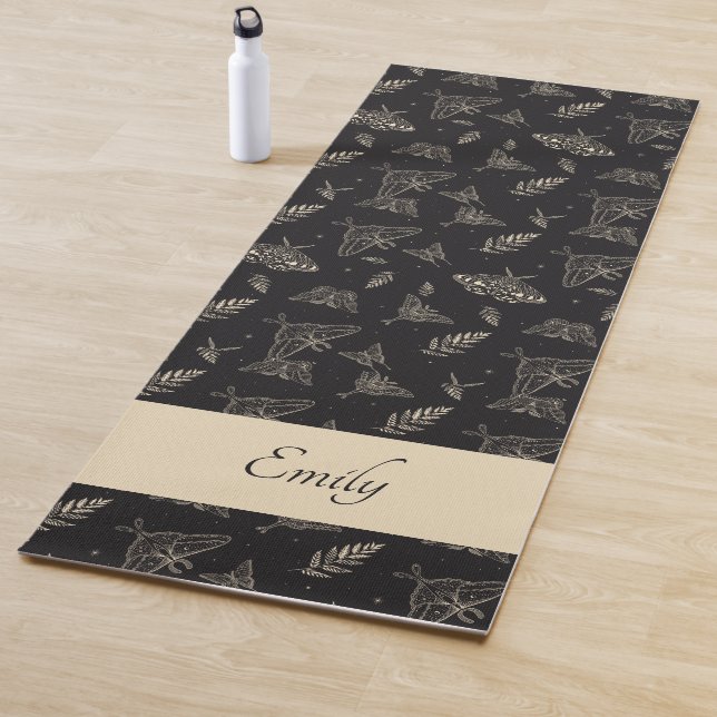 Moth Butterfly Celestial Pattern Yoga Mat (In Situ)