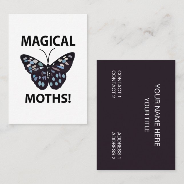 Moth Butterfly Magical Moths Business Card (Front/Back)