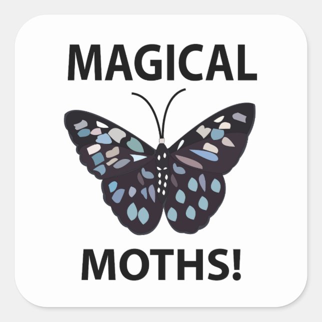 Moth Butterfly Magical Moths Square Sticker (Front)