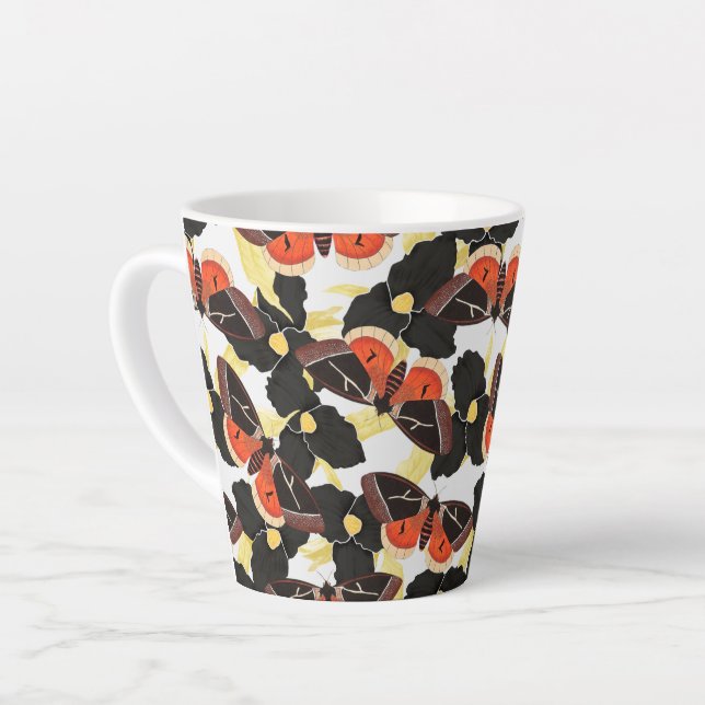  moth butterfly pattern Latte Mug (Left Angle)