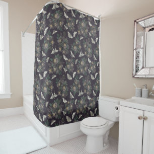 Moth Butterfly Pattern Shower Curtain