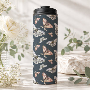 Moth Butterfly Pattern Thermal Tumbler