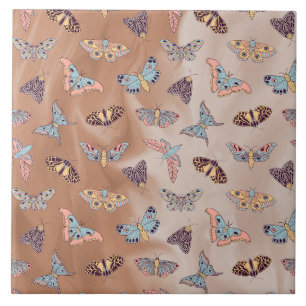 moth butterfly pattern tile