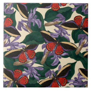 moth butterfly pattern tile