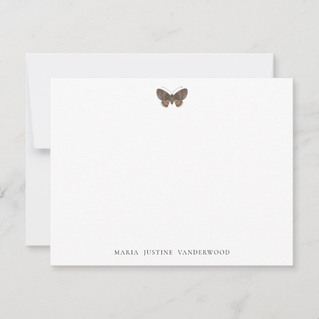 Moth Classic Personalised Stationery Note Card (Front)