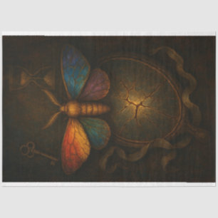 Moth Cracked Mirror & Key Decoupage Paper LGBTQ