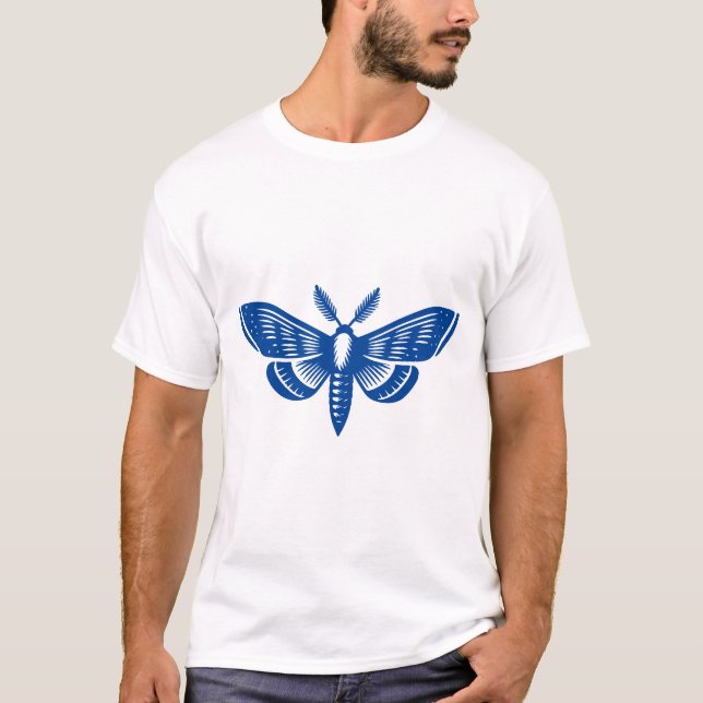 Moth - Deep Blue T-Shirt (Front)