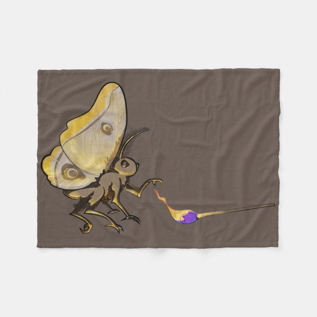 Moth Fleece Blanket (Front (Horizontal))