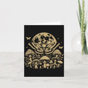 Moth Full Moon Mushroom Boho Aesthetic Occult Men  Card