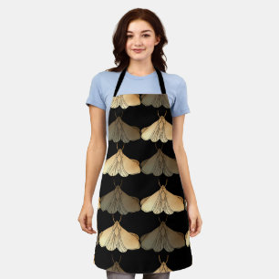 Moth in gold pattern apron