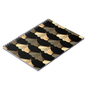 Moth in gold pattern notebook